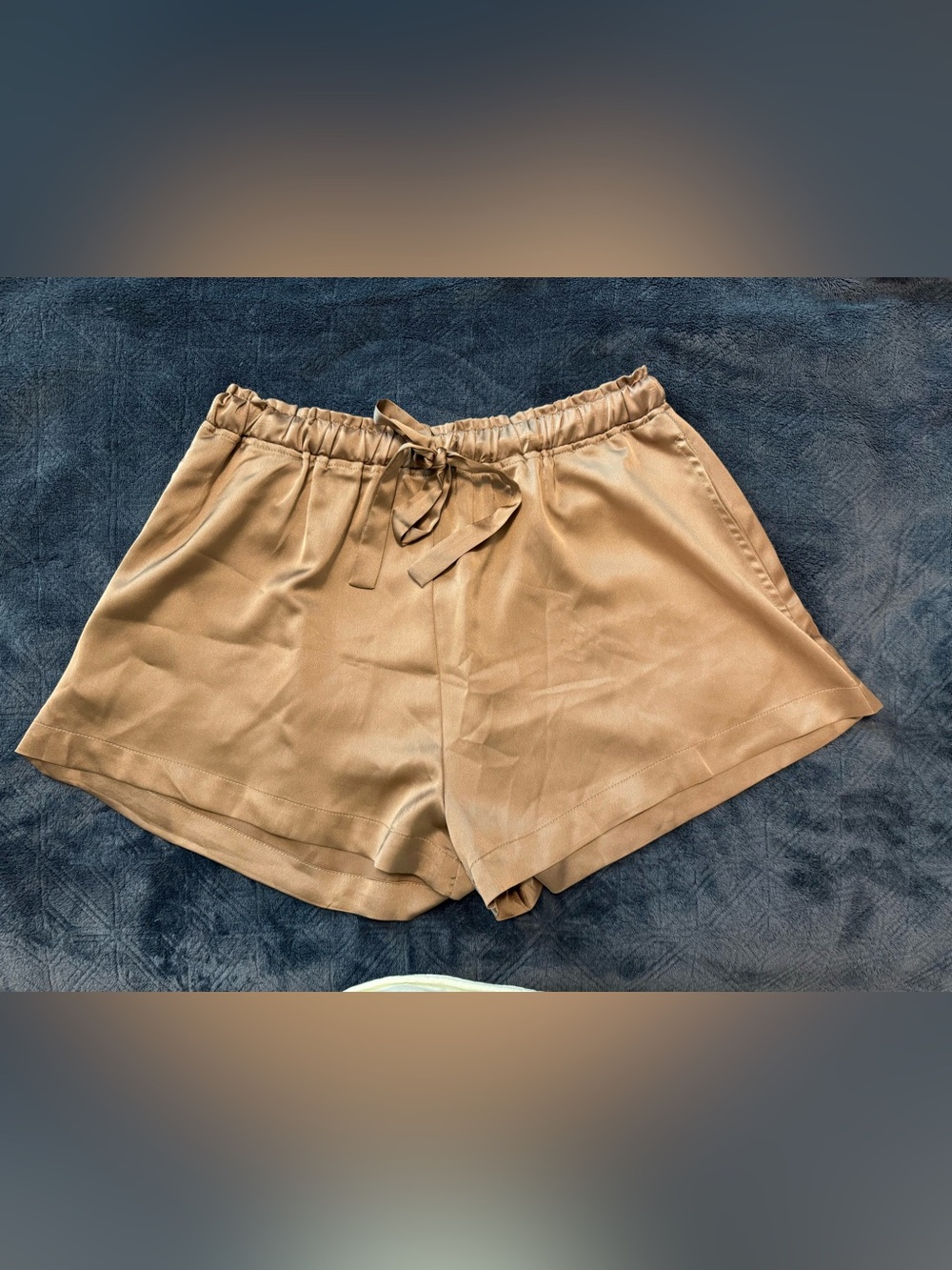 Kori Satin Drawstring Shorts in Mocha